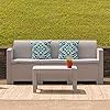 Flash Furniture Seneca Light Gray Faux Rattan Coffee Table